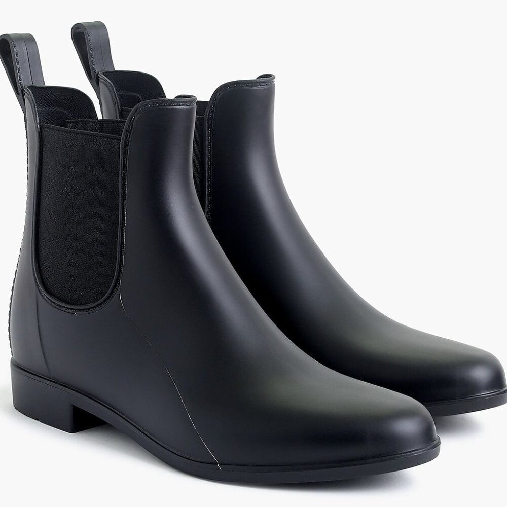 J. Crew Matte Chelsea Rainboots in Navy
